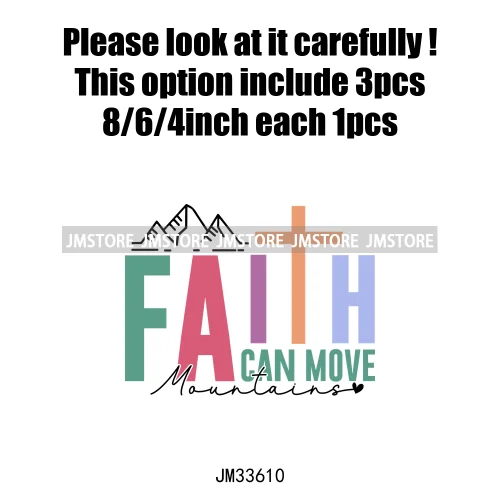 Colorful Faith Jesus God Religious Bible Verse Affirmation Spirits Iron On DTF Transfers Stickers Ready To Press T-shirts Bags