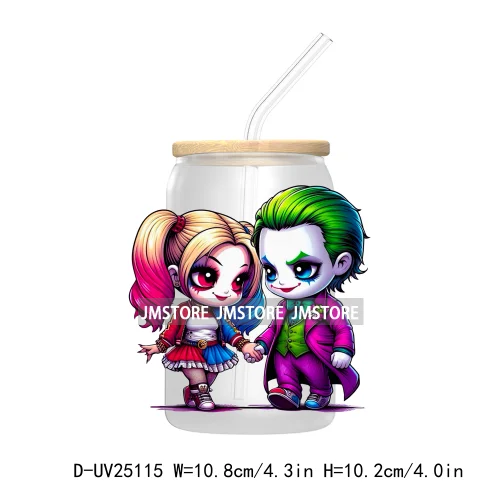 Cartoon Halloween Princess UV DTF Transfer Stickers Decals For Libbey Cold Cups Mugs Tumbler Waterproof DIY Custom Logo Labels