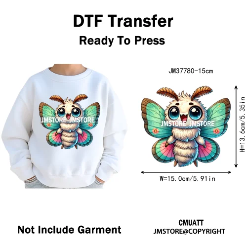 15cm 5.9in Kids Cute Nursery Thermal Printed Bird Fly Animal Washable Iron on DTF Transfers Stickers Ready to Press for Textile