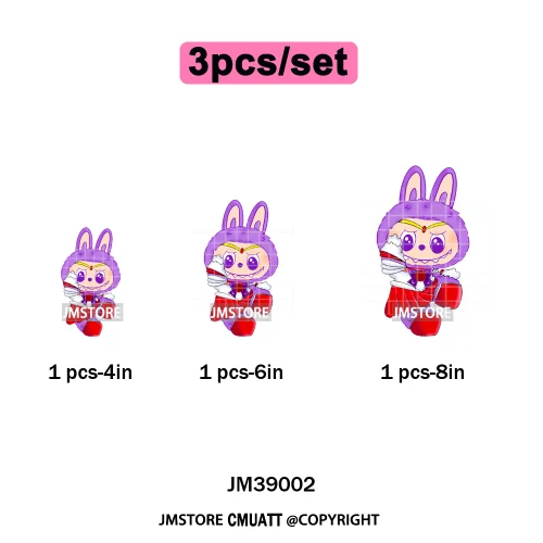 Colorful Monster Keychain Doll Character Designs Iron on DTF Washable Heat Transfers Stickers Ready to Press for T-shrits Bags