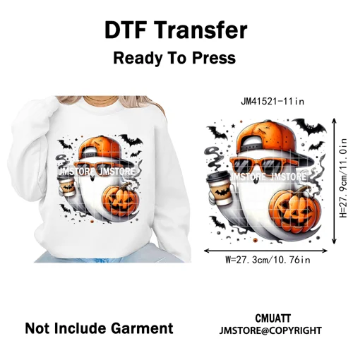 Cute Soda Can Energy Drink Boo Ghost Coquette Spooky Halloween Iron on DTF Washable Transfer Sticker Ready to Press for Clothing