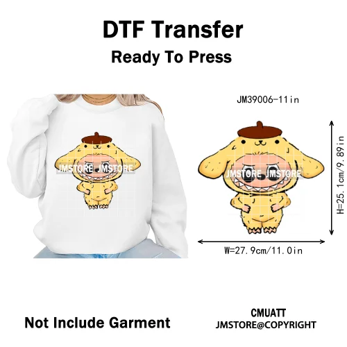 Colorful Monster Keychain Doll Character Designs Iron on DTF Washable Heat Transfers Stickers Ready to Press for T-shrits Bags