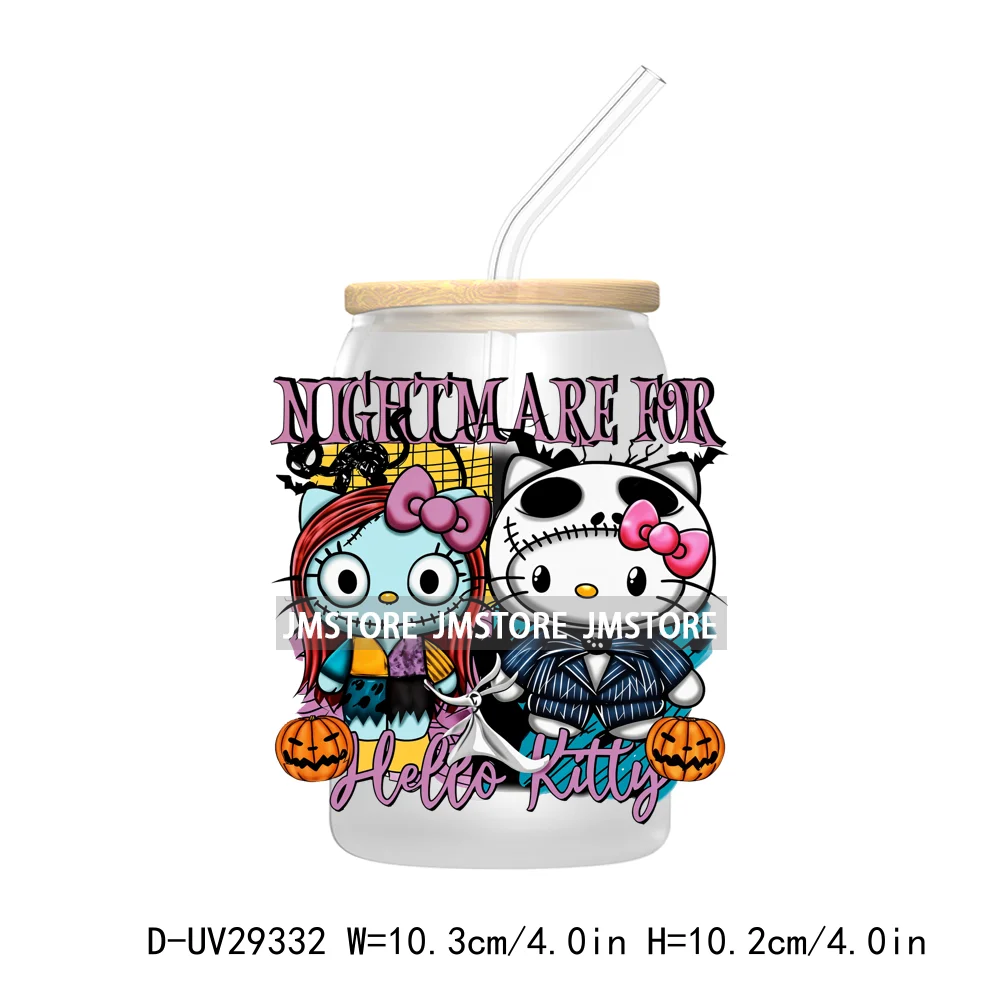 Cute Halloween Horror Characters UV DTF Transfer Stickers Decals For Libbey Cold Cups Mug Tumbler Waterproof Scary Movie Killers