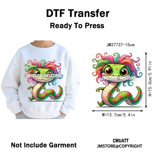 15cm 5.9in Kids Size Funny Pets Lovers Playful Panda Lion Chameleon Animal Iron on DTF Transfer Stickers Ready to Press for Bag