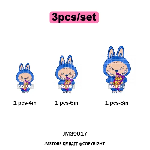 New Cartoon Doll Character With Mexican Food Iron on DTF Washable Heat Transfers Stickers Ready to Press for Textile Bags