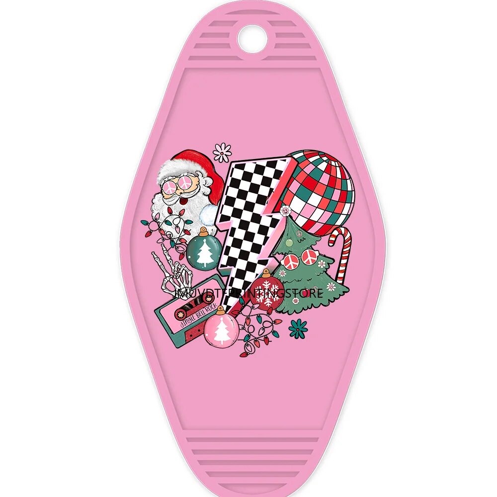 Retro Christmas Dashing Through the Snow High Quality WaterProof UV DTF Sticker For Motel Hotel Keychian