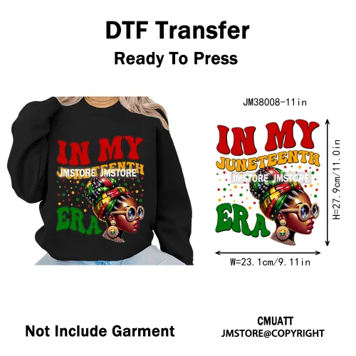 Juneteenth Vibes Black History They Not Like Us Black Queen Washable Iron on DTF Transfers Stickers Ready to Press for Clothing