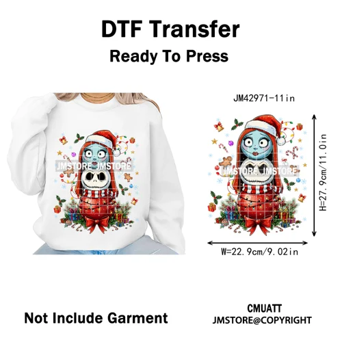 Very Merry Christmas Party Cartoon Princess Kids Friends Winter Gifts Iron on DTF Transfers Stickers Ready to Press for Textiles