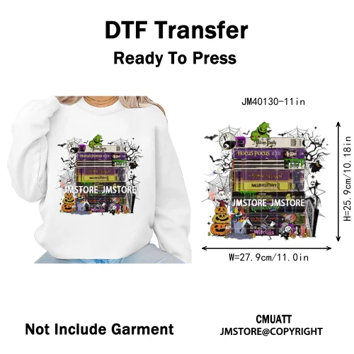 Halloween Horror Party Cartoon Friends Nightmare Spooky Vibes Iron on DTF Washable Transfers Stickers Ready to Press for Clothes