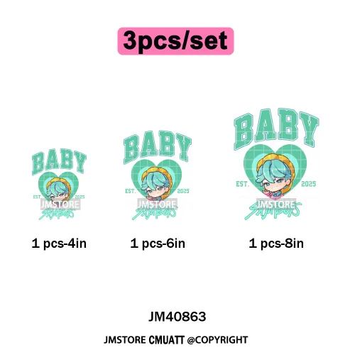 Cartoon Girl Group Boy Band Music Fans Anime Lover Soda Pop Iron on DTF Washable Transfers Stickers Ready to Press for T-shirts