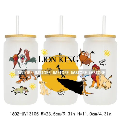 Cartoon Lion Magic King UV DTF Wraps Transfer Sticker Selfadhesive Waterproof High Quality For 16OZ Libbey Glass Can Tumbler