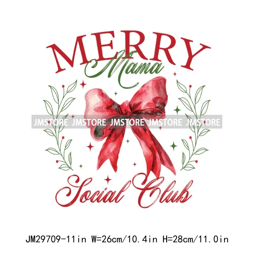 Christmas Girly Vibes Santa Winter Jesus Coquette Bow Tis The Season Iron On DTF Transfers Stickers Ready To Press For Clothes