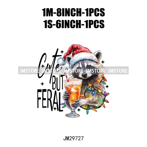 Just Waiting For Christmas Santa Claus Gifts Joy Winter Holidays Vibes Iron On DTF Transfers Stickers Ready To Press For Clothin