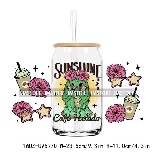 Latina Culture Cartoon Girls 16OZ UV DTF Cup Wrap Transfers Stickers Custom Labels Durable Waterproof Logo For Libbey Glass Can