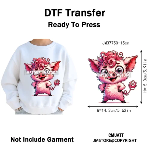 15cm 5.9in Kids Quirky Safari Cartoon Animal Iron On Transfers Stickers For Clothing DTF Printed Appliques Washable T-Shirts