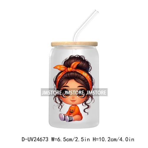 Halloween Latina Princess UV DTF Transfer Stickers Decals For Libbey Cold Cups Mugs Tumbler Custom Waterproof DIY Labels Pumpkin