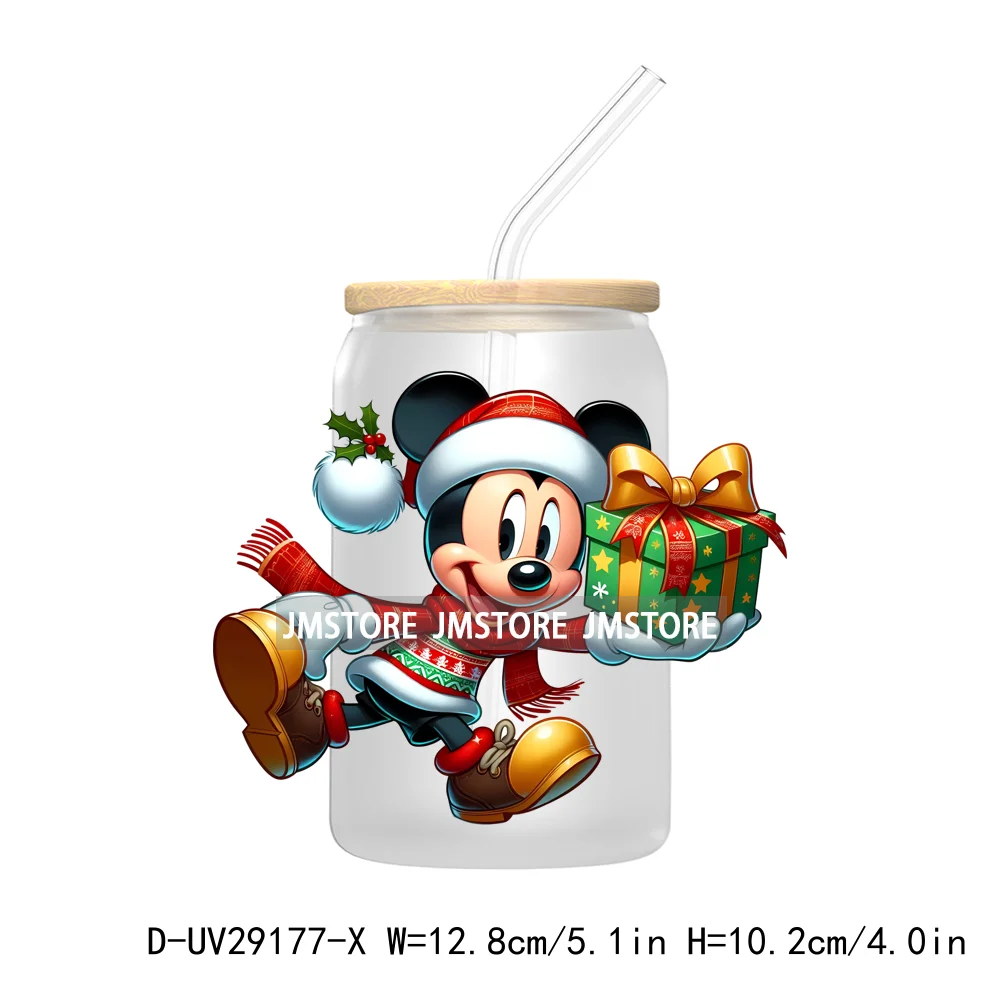 Christmas Vibes Cartoon Mouse Friends UV DTF Transfer Stickers Decals For Libbey Cold Cups Mugs Tumbler Labels Magical Kingdom