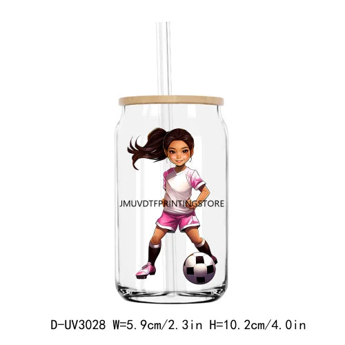 Sport Football Baseball Girl UV DTF Transfers Stickers Decals For Libbey Cold Cups Mugs Tumbler Waterproof DIY Craft