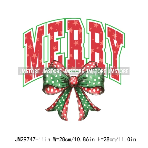 Small Town Fram Fresh Tree Christmas Merry Vibes Ho Ho Ho Santa Deer Iron On DTF Transfers Stickers Ready To Press For Hoodies