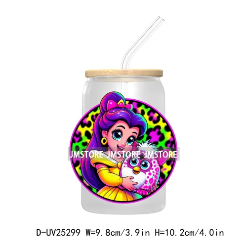 Cute Cartoon Princess Mermaid UV DTF Transfer Stickers Decals For Libbey Cold Cups Mugs Durable Waterproof Custom Logo Labels