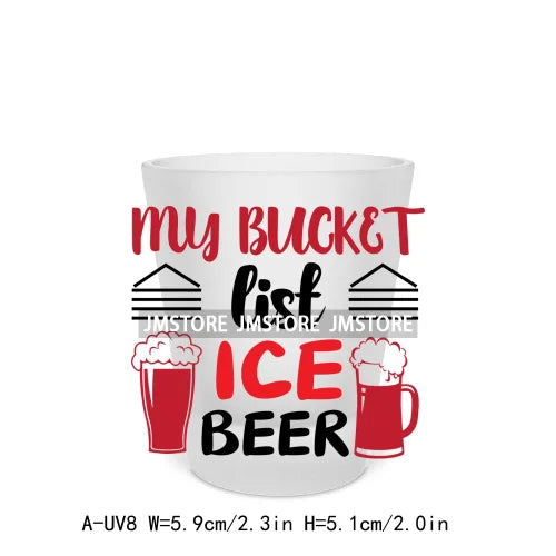 I Need A Huge Glass Of Wine Beer Mugs Alcohol Saying Short Glass Cups Decals UV DTF Transfers Stickers Waterproof DIY Craft