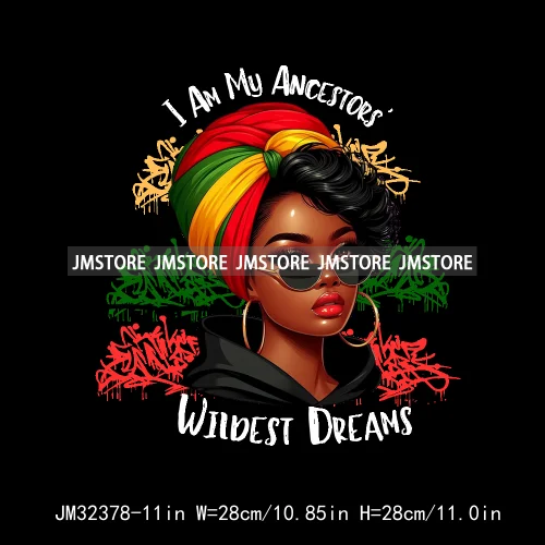 Big Black History Energy Proud Afro Woman Juneteenth Fist Breaking Chains Iron On DTF Heat Press Transfers Stickers For T-shirts