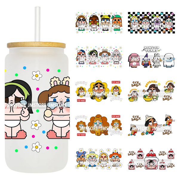 Cartoon Baby Monsters Cry UV DTF Stickers Ready To Transfer Cup Wrap Custom Labels DIY Craft For Libbey Can Glass Tumblers Mugs