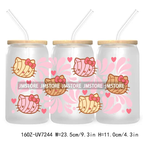 Latina Girl Power Mexican Culture 16OZ UV DTF Cup Wrap Transfers Stickers For Libbey Glass Can Cups Tumbler Waterproof Craft