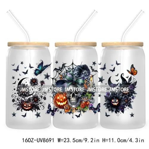 Witching Hour Cocktail Club 16OZ UV DTF Cup Wrap Transfer Stickers Halloween Custom Labels Waterproof Logo For Libbey Glass Can