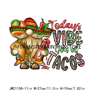 Viva Mexico Cinco De Drinko Logos Mama Cita Cowhide Western Spicy Taco Bout Party Iron On DTF Transfer Stickers For Sweatshirt