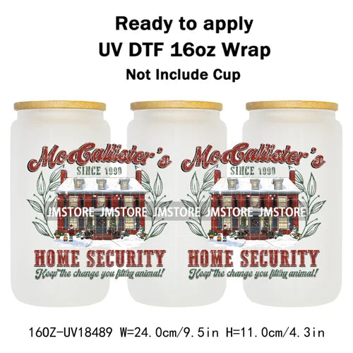 Retro Christmas Movie Character UV DTF Cup Wrap Ready To Apply Transfer Stickers Durable 16OZ Tumbler Wraps For Libbey Glass Can