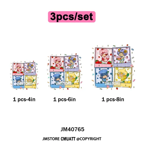 Best Friends Birthday Cute Little Berry Girl Coquette Character Design Iron on DTF Transfers Stickers Ready to Press for Textile