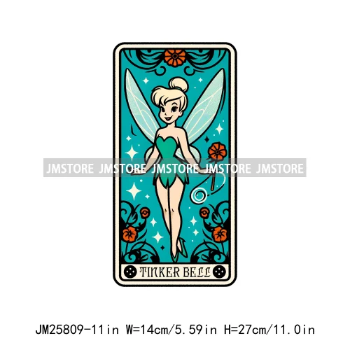 Cute Cartoon Animal Princess Characters Halloween Tarot Cards DTF Iron On Transfers Stickers Ready To Press For T-shirt Bags