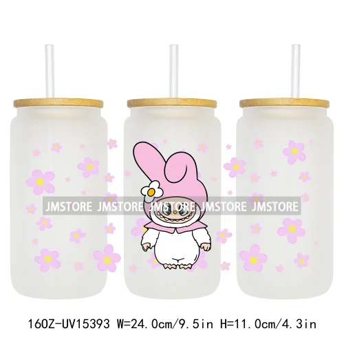 Hot Sale Cute Cartoon Monsters UV DTF Wraps Transfer Sticker DIY Custom Prints High Quality For 16OZ Libbey Glass Can Tumbler