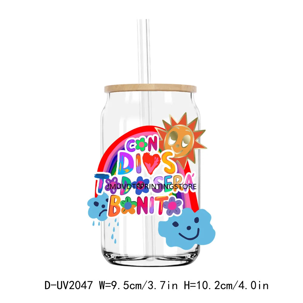 Latin Culture Bonita Colorful UV DTF Transfers Stickers Decals For Libbey Cold Cups Mugs Tumbler Waterproof DIY Craft