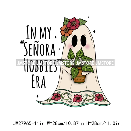 Spooky Senora Conchas Latina Halloween Mexican Tricotri Spicy Ghost Espooky Vibes DTF Iron On Transfers Stickers For Clothing