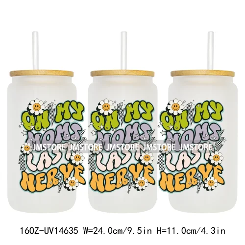 Coquette Mama Mini Cartoon Family 16OZ UV DTF Cup Wraps Ready To Apply Waterproof Transfer Stickers For Libbey Glass Can Tumbler