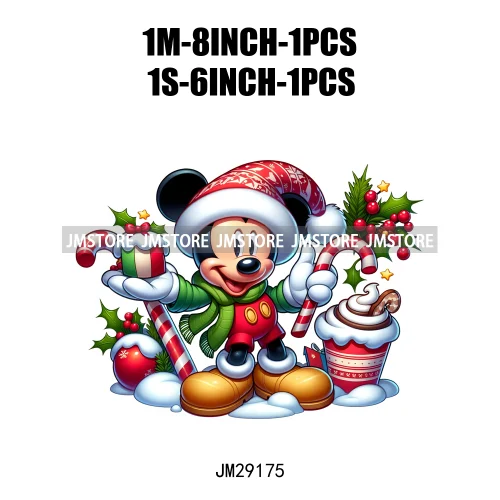 Special Delivery Characters Cartoon Santa Claus Christmas Gift Iron On DTF Transfers Stickers Ready To Press For Clothes
