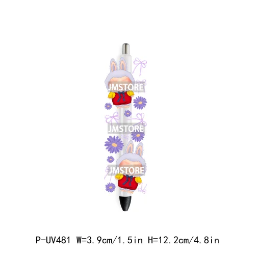 Cute Cartoon Monsters Character Kids UV DTF Pen Wraps Ready To Apply Transfer Stickers Waterproof Prints Durable Custom Labels