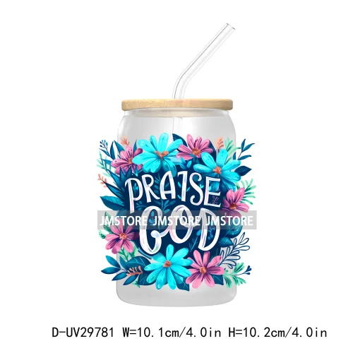 Retro Christian Religious Quotes UV DTF Transfer Stickers Decals For Libbey Cold Cups Mugs Tumbler High Quality God Jesus Faith