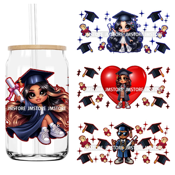 Chicano Graudtion Latina Girls 16OZ UV DTF Cup Wrap Transfers Stickers Custom Label Durable Waterproof Logo For Libbey Glass Can