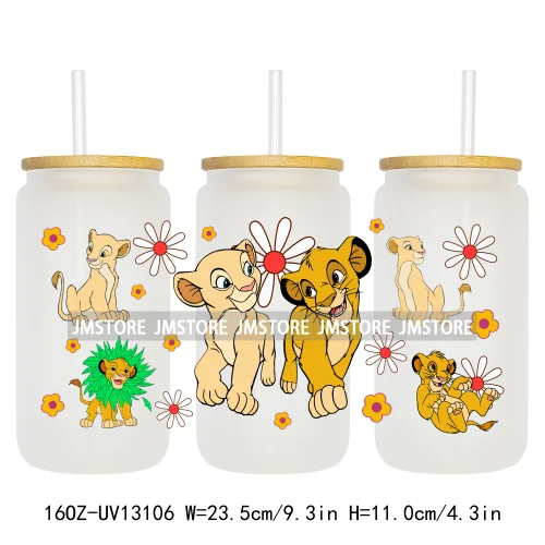 Cartoon Lion Magic King UV DTF Wraps Transfer Sticker Selfadhesive Waterproof High Quality For 16OZ Libbey Glass Can Tumbler