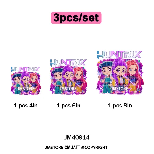 Music Kpop Group Lover Anime Fans Boys Girls Hunters Inspired Iron on DTF Washable Transfers Sticker Ready to Press for Clothing