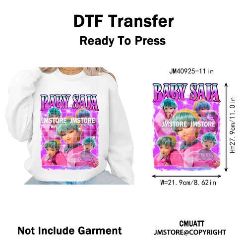 Music Kpop Group Lover Anime Fans Boys Girls Hunters Inspired Iron on DTF Washable Transfers Sticker Ready to Press for Clothing