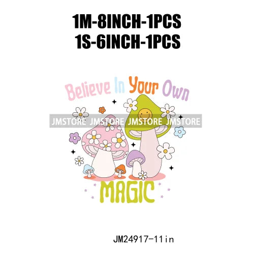 Washable Believe In Your Magic Bookish Thinking Motivational Positive Quotes Iron On Heat Press DTF Transfer Stickers For Shirts