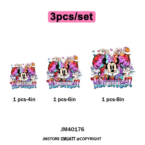Cartoon Witches Princess Skull Animal Kids Love Characters Halloween Iron on DTF Transfers Stickers Ready to Press for T-shirts
