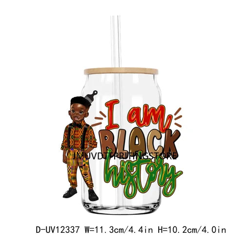 Steppin' into Juneteenth UV DTF Transfer Stickers Decals For Libbey Cold Cups Mugs Tumbler Waterproof DIY Logo Black Nurse Magic