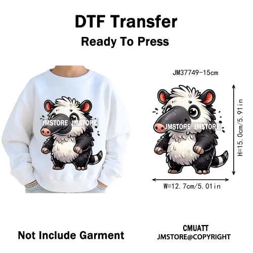 15cm 5.9in Kids Quirky Safari Cartoon Animal Iron On Transfers Stickers For Clothing DTF Printed Appliques Washable T-Shirts