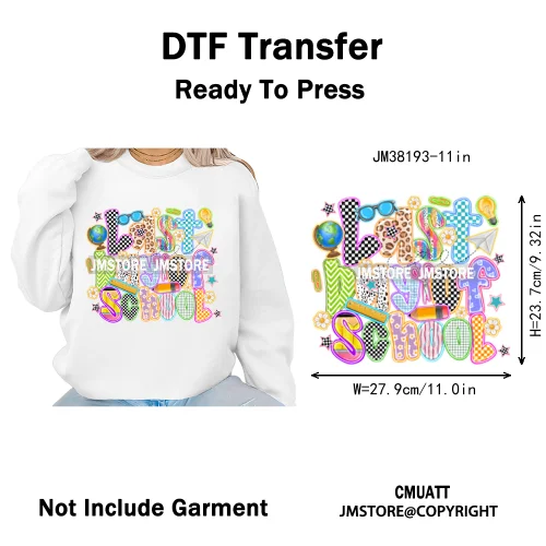 Hello Summer Lake Junkie Beach Vibes Last Day Of School Iron on DTF Thermal Transfer Stickers Ready to Press for T-shirt Bags