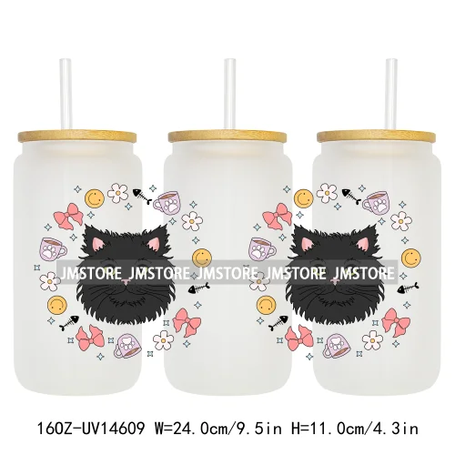 Coquette Bow Cat Dog Mom UV DTF Stickers Ready to Transfer Cup Wrap Custom Labels DIY Craft For Libbey Can Glass Tumblers Mugs